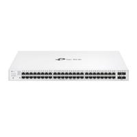 TP-Link Festa FS352GP 52-poorts Gigabit Switch, 48× Gigabit 802.3af/at PoE+ poorten, 4 x Gigabit SFP-sleuven, 384 W totaal PoE-budget met maximaal 30 W PoE-vermogen per poort, gratis cloudbeheer
