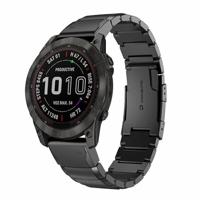 By Qubix - Stainless steel schakelband - Zwart - Compatible met Garmin Fenix 8-43mm - Compatible Garmin bandje - Bandbreedte: 20mm