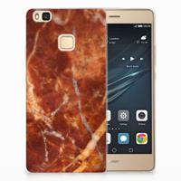 Huawei P9 Lite TPU Siliconen Hoesje Marmer Bruin