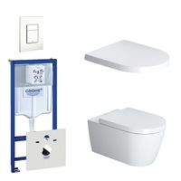 Duravit Starck Me Toiletset - inbouwreservoir - diepspoel - wandcloset - softclose - bedieningsplaat verticaal/horizontaal - wit 0720003/0729205/0293433/0293435/ - thumbnail