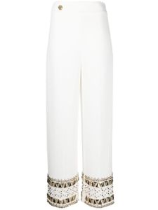 Philipp Plein pantalon Cady à détails de clous - Blanc