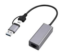 GEMBIRD Adapter USB type 3.1 + USB-C -> LAN RJ45 Gigabit 15 cm Merk
