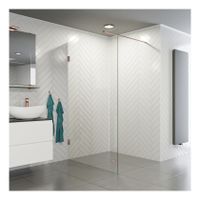 Inloopdouche SaniClear Modern | 90x200 cm | Profieloos | Helder glas | Koper geborsteld beslag