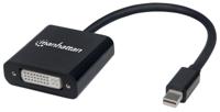 Manhattan 322485 Mini-displayport Adapter [1x Mini-DisplayPort stekker - 1x DVI-bus 24+5-polig] Zwart Afgeschermd, UL gecertificeerd 15.00 cm