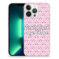 iPhone 13 Pro Max Silicone-hoesje Flowers Pink DTMP - thumbnail