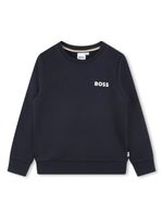 BOSS Kidswear logo-print cotton-blend sweatshirt - Bleu - thumbnail