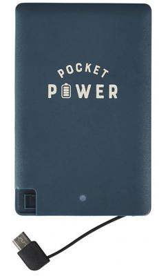 Gentlemen's Hardware powerbank 2500 mAh 18,7 cm blauw 2 delig Gentlemen's Hardware powerbank 2500 mAh 18,7 cm blauw 2 delig
