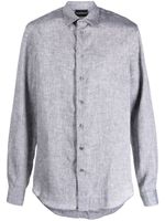 Emporio Armani long-sleeved linen shirt - Gris - thumbnail