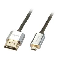 Lindy HDMI - Micro HDMI, 0.5m HDMI kabel 0,5 m HDMI Type A (Standaard) HDMI Type D (Micro) Zwart, Zilver