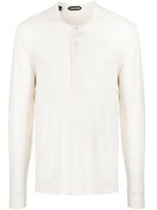 TOM FORD short-button fastening T-shirt - Tons neutres