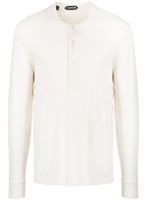 TOM FORD short-button fastening T-shirt - Tons neutres