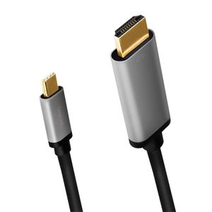 LogiLink CUA0101 tussenstuk voor kabels USB 3.2 Gen1 Type-C HDMI-A Zwart, Grijs