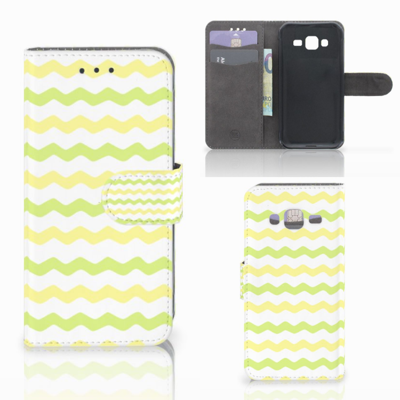 Samsung Galaxy J3 2016 Telefoon Hoesje Waves Yellow Samsung Galaxy J3 2016 Telefoon Hoesje Waves Yellow