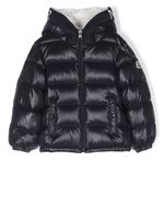 Moncler Enfant doudoune à logo imprimé - Bleu