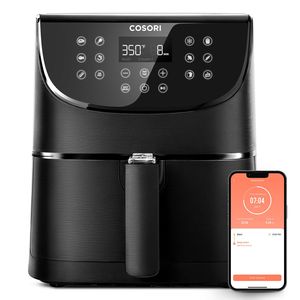 Cosori CS158-AF-RXB Airfryer 1700 W Appbased, Anti-aanbaklaag, Met display, BPA-vrij, Oververhittingsbeveiliging, Timerfunctie Zwart