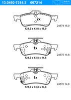 Remblokkenset, schijfrem ATE, u.a. für Toyota, Daihatsu