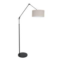 Steinhauer Vloer Leeslamp Prestige Chic zwart met 40cm taupe lampenkap 8113ZW - thumbnail