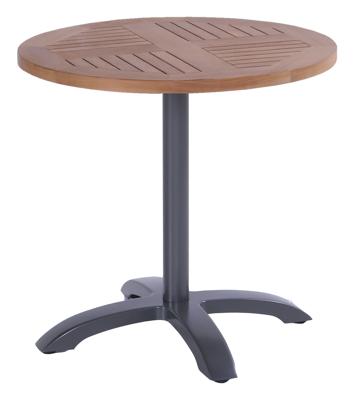 Hartman Outdoor Ronde Bistrotafel 70cm, inklapbaar - Antraciet/Teak