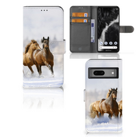 Google Pixel 7 Telefoonhoesje met Pasjes Paarden - thumbnail