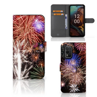 Nokia XR21 Wallet Case met Pasjes Vuurwerk - thumbnail