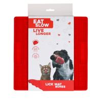 Eat Slow Live Longer Likmat - 21 x 21 cm - vierkant - snuffelmat - anti-snuffelmat - slowfeeder - afleiding - honden en katten - voor smeermiddelen, brokken en snoep - botmoest