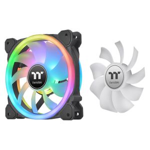 Thermaltake CL-F137-PL12SW-A PC-ventilator Zwart (b x h x d) 184 x 129 x 162 mm Incl. LED-verlichting, Incl. RGB-verlichtingsbesturing