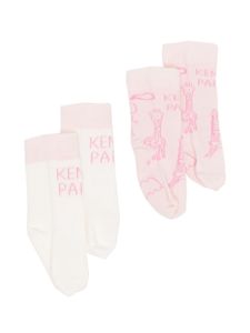 Kenzo Kids lot de chaussettes à logo intarsia - Rose