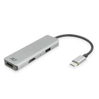 ACT AC7013 laptop dock & poortreplicator Bedraad USB 3.2 Gen 1 (3.1 Gen 1) Type-C Zwart, Grijs - thumbnail