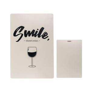 Metalen Tekstbord Smile, There&apos;s Wine 20x30cm Metaal