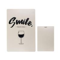 Metalen Tekstbord Smile, There&apos;s Wine 20x30cm Metaal - thumbnail