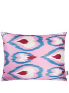 Les-Ottomans graphic-print silk cushion - Rose