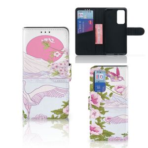 Huawei P40 Telefoonhoesje met Pasjes Bird Standing