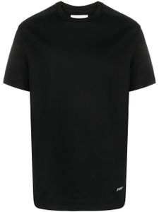 Jil Sander t-shirt en maille à plaque logo - Noir