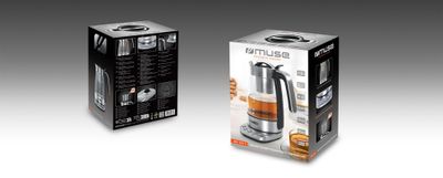 Muse MS-320 T waterkoker 1,2 l 2200 W Transparant