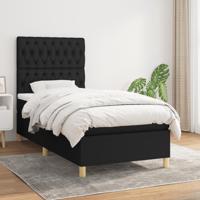 Boxspring met matras stof zwart 100x200 cm SKU: V3142555 - thumbnail