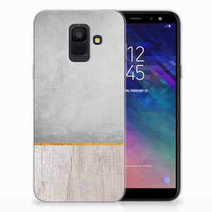 Samsung Galaxy A6 (2018) Bumper Hoesje Wood Concrete