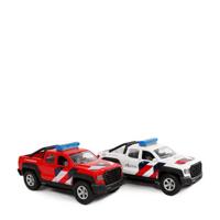 Kids Globe auto's hulpdiensten met licht en geluid 2 stuks