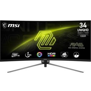 MSI MAG 345CQRDE Gaming monitor Energielabel F (A - G) 86.4 cm (34 inch) 3440 x 1440 Pixel 16:9 1 ms HDMI, DisplayPort, Hoofdtelefoonaansluiting VA LCD