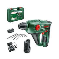 Bosch Uneo Accuboorhamer, 2 accu, 12 volt-systeem, max. Boordiepte in beton 10 mm, in koffer, Groen