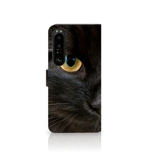 Sony Xperia 1 IV Telefoonhoesje met Pasjes Zwarte Kat