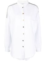 Fabiana Filippi chemise en coton serti de perles - Blanc