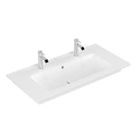 Villeroy & Boch Venticello Meubelwastafel - wasbak midden - 2 kraangaten - 100x50cm - overloop - ceramic+ - wit 4104AKR1 - thumbnail