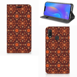 Huawei P Smart Plus Hoesje met Magneet Batik Brown