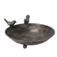 Meuwissen Agro Vogelbad/voederschaal -  bruin - metaal - 25 x 22 x 10 cm - drinkschaal voor tuinvogels   -