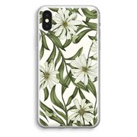 Wit bloemenpatroon: iPhone XS Transparant Hoesje