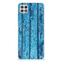 Samsung Galaxy A22 5G Bumper Hoesje Wood Blue