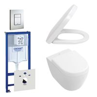 Villeroy & Boch Subway Compact Toiletset - directflush - inbouwreservoir - diepspoel wandcloset - bedieningsplaat verticaal/horizontaal - RVS 0729205/0720026/1024232/1025456/ - thumbnail