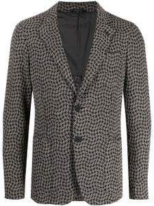 Giorgio Armani blazer à motif pied-de-poule - Gris