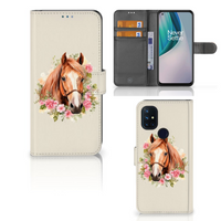 Telefoonhoesje met Pasjes voor OnePlus Nord N10 Paard - thumbnail