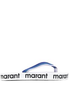 ISABEL MARANT tongs à logo imprimé - Bleu